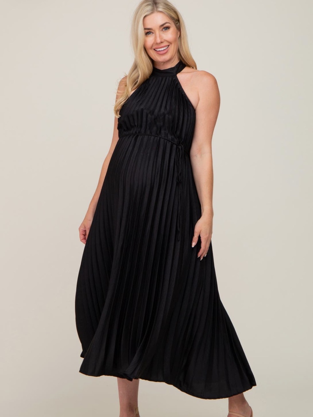 PinkBlush
Maternity Pleated Halter Dress